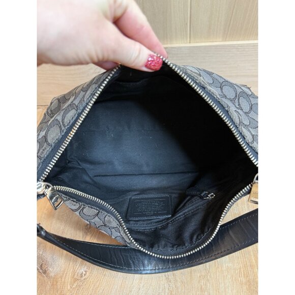 Coach East West Celeste Convertible Hobo Signature Bag Black Smoke - Picture 8 of 10